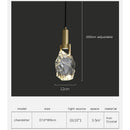GobekUsa Crystal Iron Bedside Chandelier: Nordic Light Luxury Post Modern Design