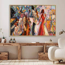 Afro American Jazz Band Canvas Wall Art | 3 Panel Music by MyGreatCanvas | Canvas Wall Art Prints | Photo Prints & Wall Decor