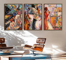 Afro American Jazz Band Canvas Wall Art | 3 Panel Music by MyGreatCanvas | Canvas Wall Art Prints | Photo Prints & Wall Decor