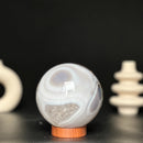 Agate and quartz - Gemstone sphere