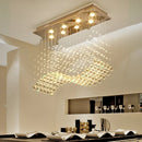 Luxury Rectangle LED Crystal Lamp for Dining Room, Living Room