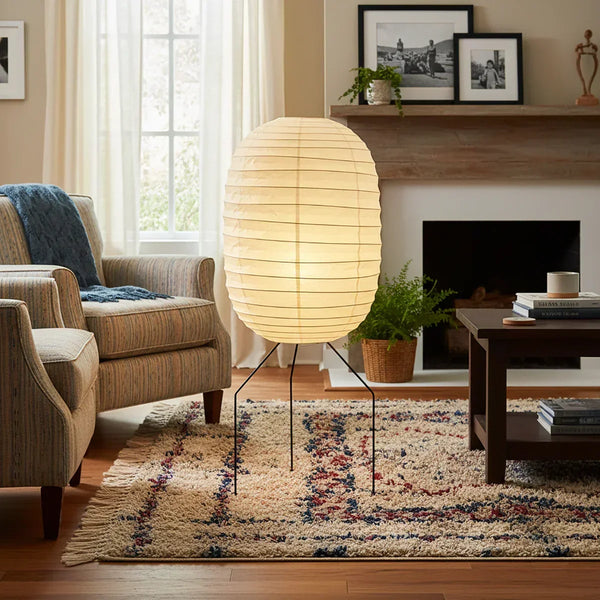 Akari Cylindrical Paper UF3-DL Floor Lamp, photo 2 of 13
