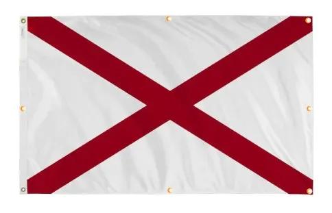 Alabama Flag with Grommets Along the Edges for Wall Hanging, photo 4 of 5