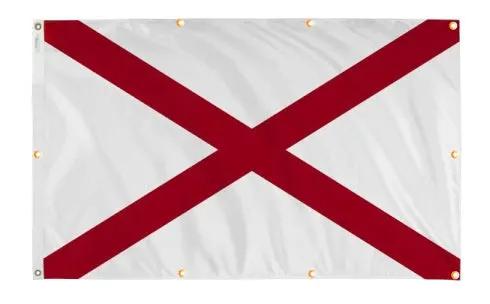 Alabama Flag with Grommets Along the Edges for Wall Hanging, photo 5 of 5