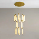 Alabaster Celestial Brass Cascade Chandelier