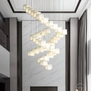 Cube Alabaster Staircase Chandelier