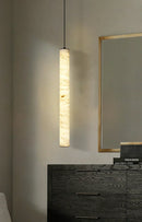 Alabaster Cylindrical Pendant Light