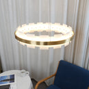 Alabaster Halo Brass Chandelier