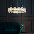 Alabaster Halo Brass Chandelier