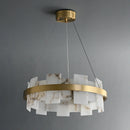 Alabaster Halo Brass Chandelier