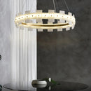 Alabaster Halo Brass Chandelier