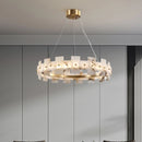 Alabaster Halo Brass Chandelier