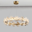 Alabaster Halo Brass Chandelier