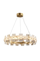 Alabaster Halo Brass Chandelier