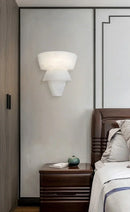Alabaster Tiered Cone Wall Light