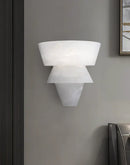 Alabaster Tiered Cone Wall Light