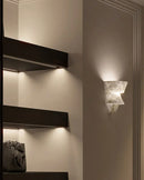Alabaster Tiered Cone Wall Light