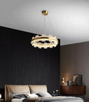Alabaster Rectangle Annular Chandelier