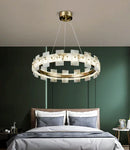 Alabaster Rectangle Annular Chandelier