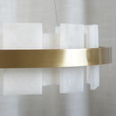 Alabaster Rectangle Annular Chandelier