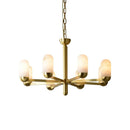 Alabaster Luxury Moonshade Brass Chandelier