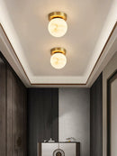 Alabaster Melange Brass Ceiling Light
