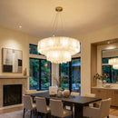 Alabaster Modern Cascade Tiered Chandelier