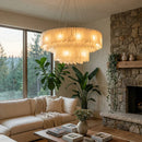 Alabaster Modern Cascade Tiered Chandelier