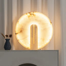 Alabaster Modern Disc Table Lamp