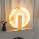 Alabaster Modern Disc Table Lamp