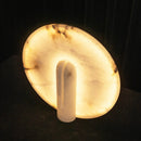 Alabaster Modern Disc Table Lamp