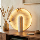 Alabaster Modern Disc Table Lamp