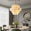 Alabaster Multi-Layer Brass Chandelier