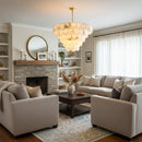 Alabaster Multi-Layer Brass Chandelier
