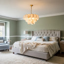 Alabaster Multi-Layer Brass Chandelier