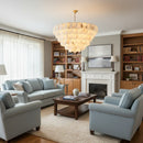 Alabaster Multi-Layer Brass Chandelier