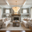 Alabaster Multi-Layer Brass Chandelier
