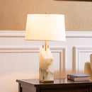 Alabaster Raw Fbric Table Lamp