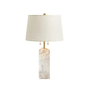 Alabaster Raw Fbric Table Lamp