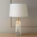 Alabaster Raw Fbric Table Lamp