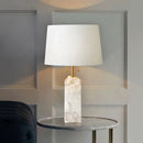 Alabaster Raw Fbric Table Lamp