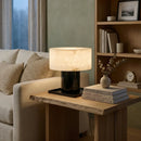 Alabaster Solid Cylindrical Table Lamp