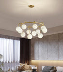 Alabaster Sphere Ring Chandelier