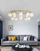 Alabaster Sphere Ring Chandelier