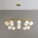 Alabaster Sphere Ring Chandelier