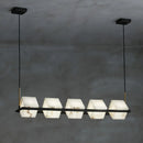 Simple Alabaster Square Box Chandelier
