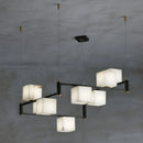 Simple Alabaster Square Box Chandelier