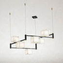 Simple Alabaster Square Box Chandelier