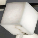Simple Alabaster Square Box Chandelier