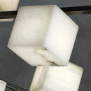 Simple Alabaster Square Box Chandelier